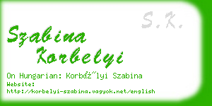 szabina korbelyi business card